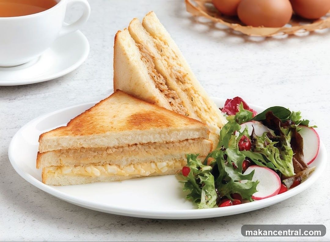Sandwich with Salad and Tea
