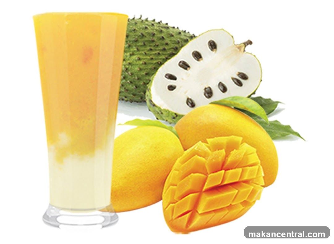 Mango and Soursop Drink with Fruits