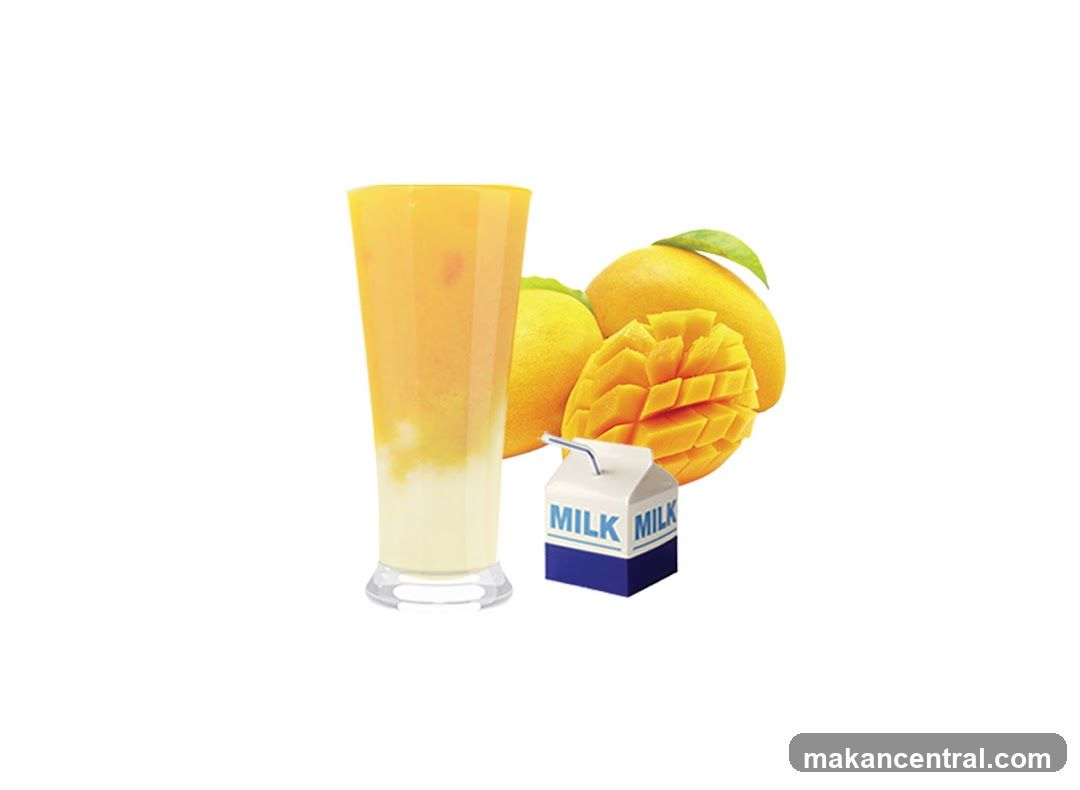 Mango Smoothie with Milk Carton