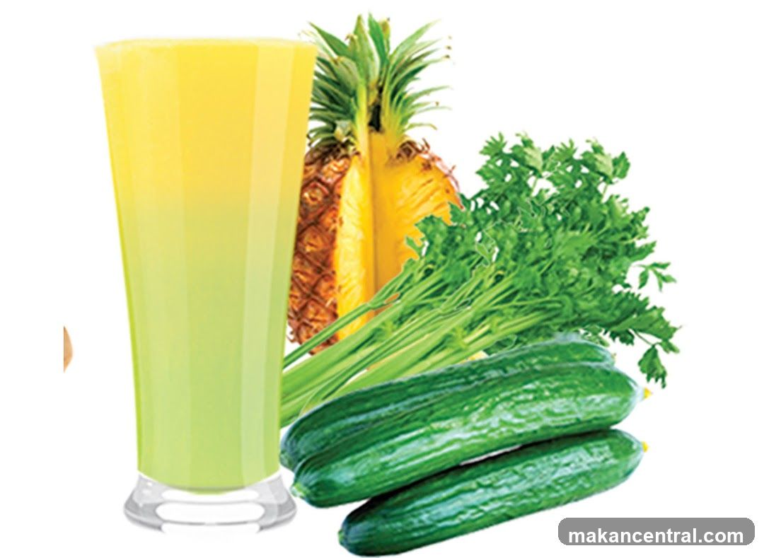 Pineapple, Celery, and Cucumber Juice