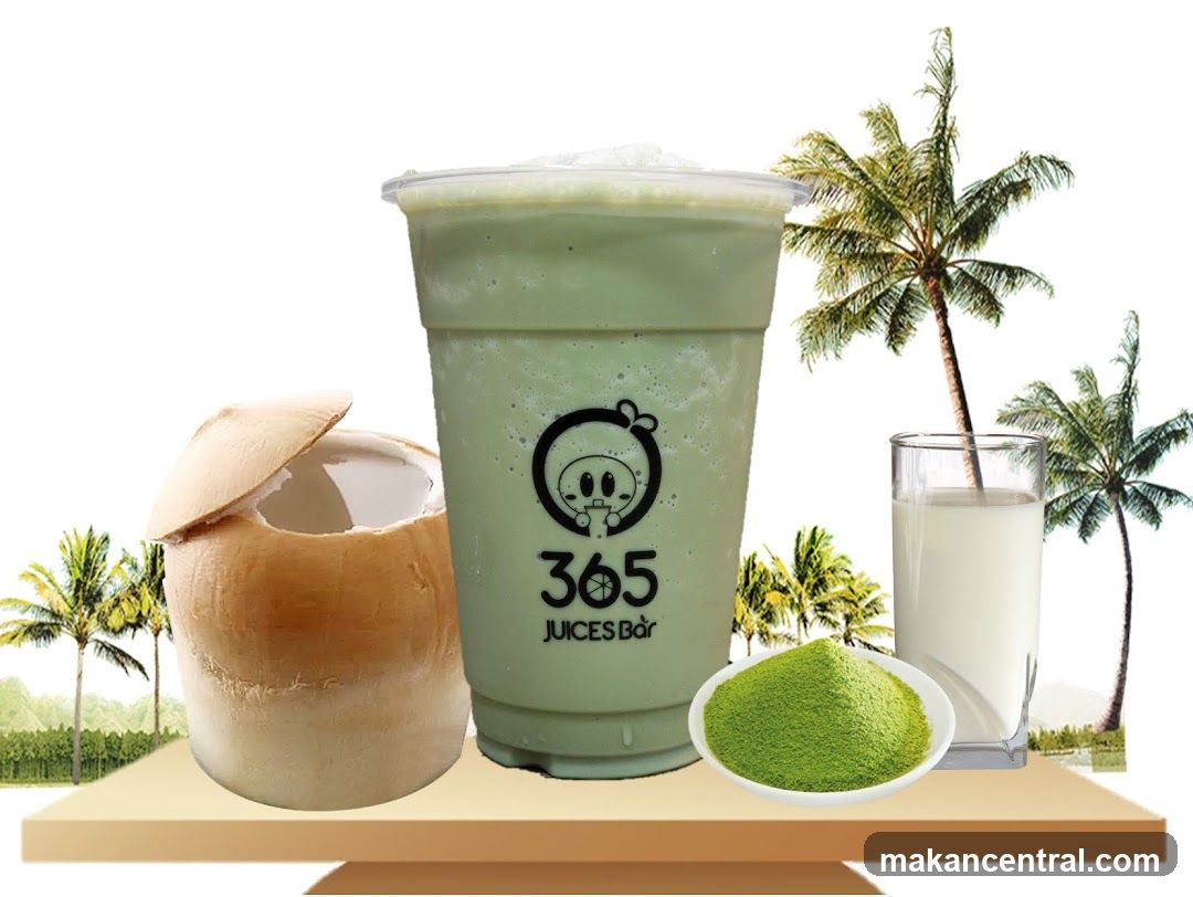 Matcha Drink with Coconut and Milk
