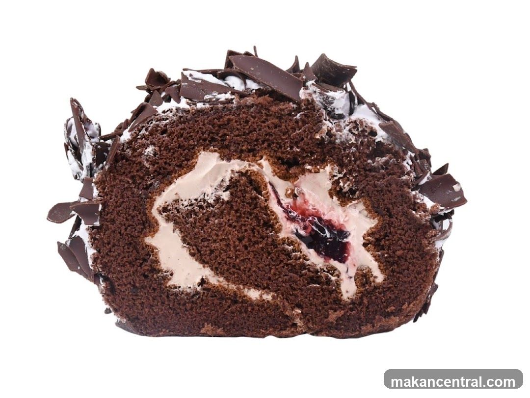Chocolate Swiss Roll Slice