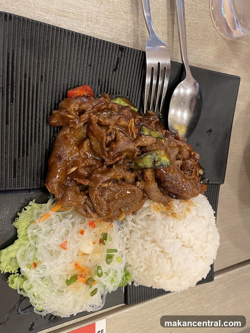 Beef Stir-fry with Rice and Noodles