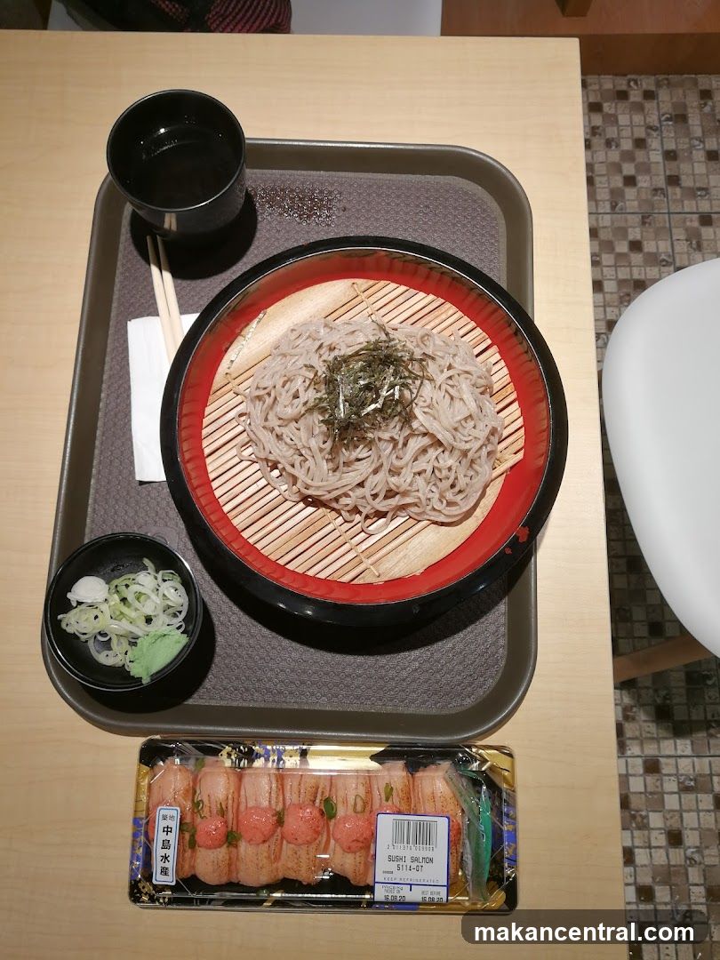 Soba Noodles and Salmon Sushi