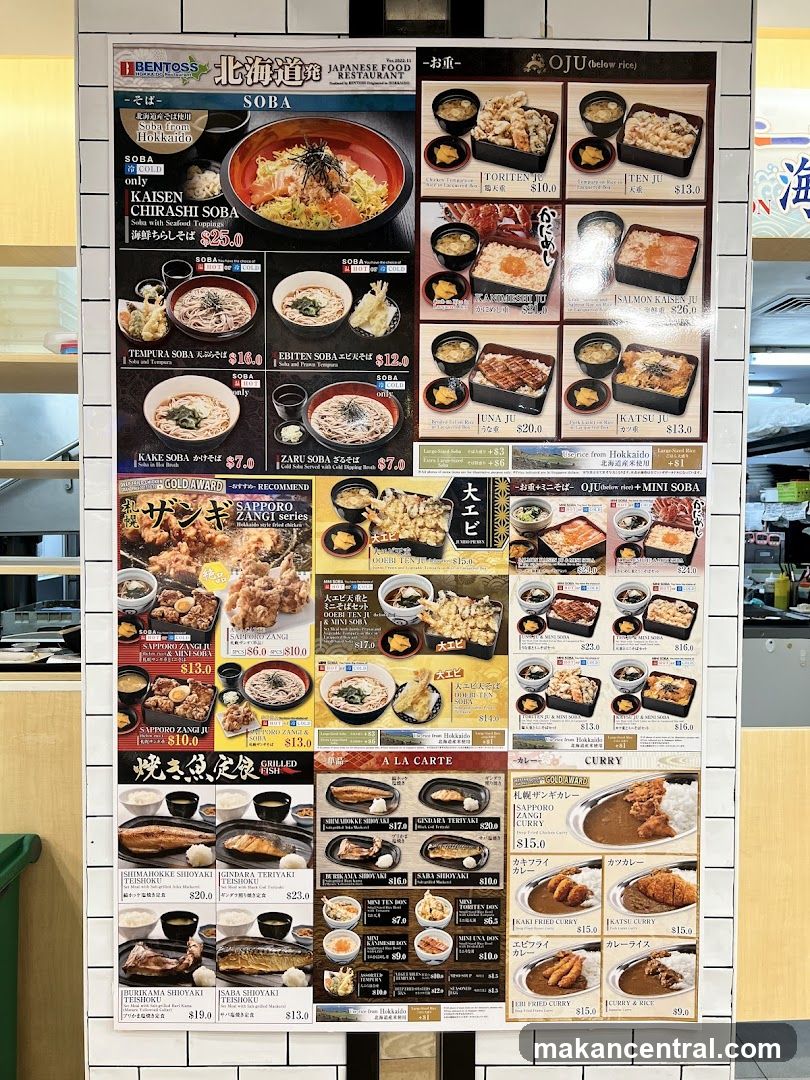 BENTOSS Hokkaido Japanese Food Restaurant Menu