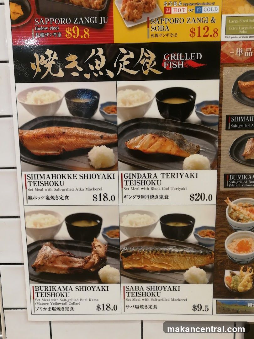 Grilled Fish Teishoku Menu