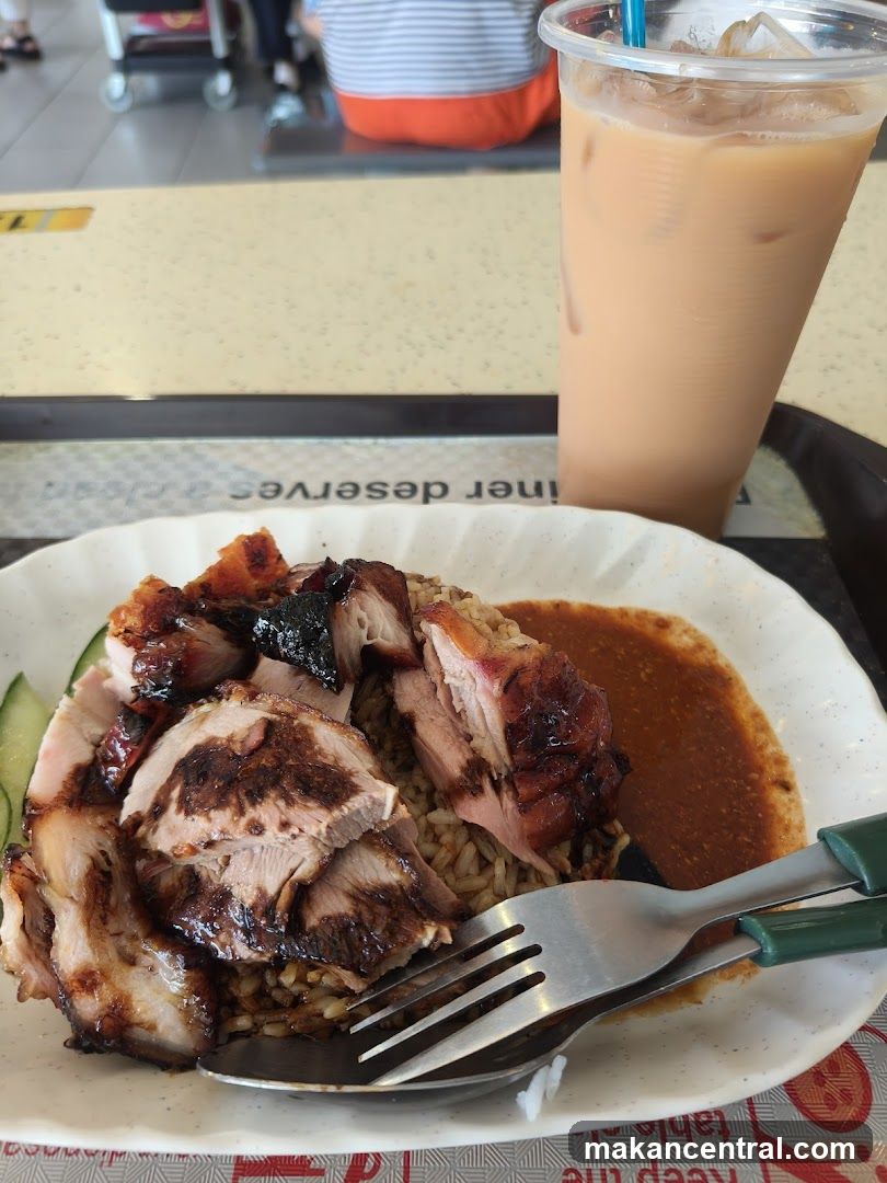 Roasted Meat Rice with Drink