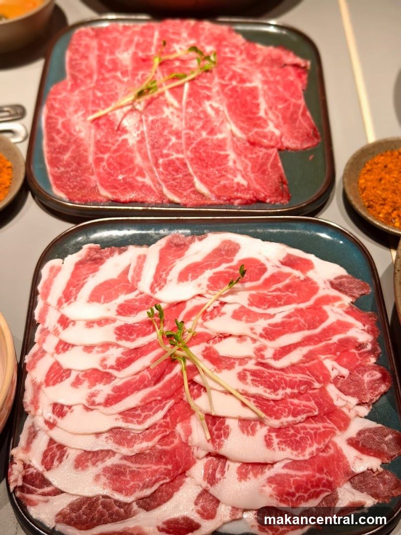 Thinly Sliced Beef and Pork Belly