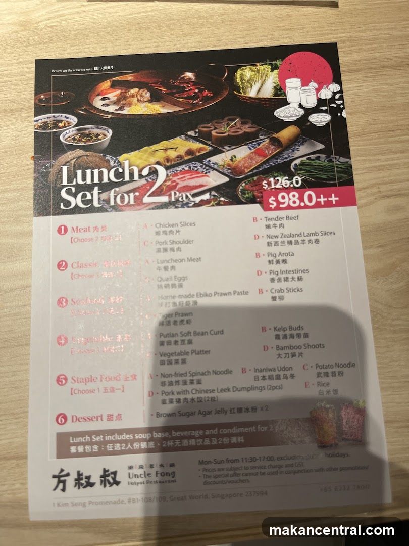 Lunch Set for 2 Pax