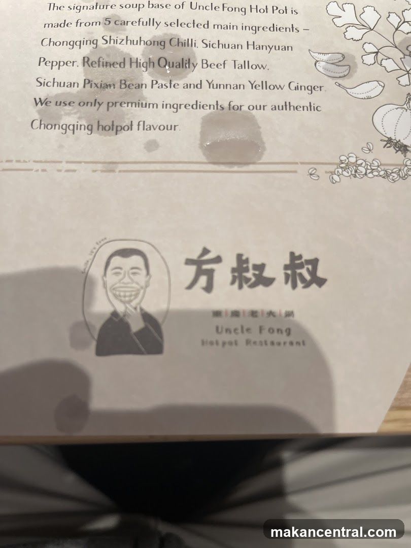 Uncle Fong Hotpot Restaurant Menu Description