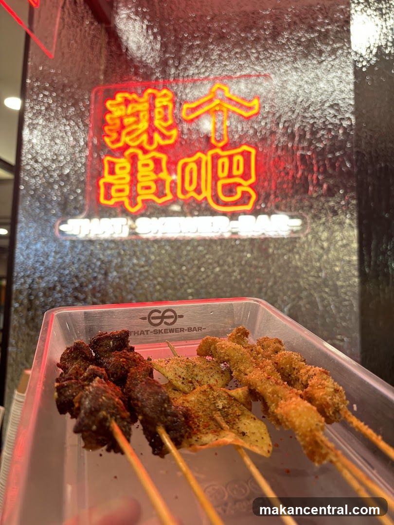 Skewers with Neon Sign