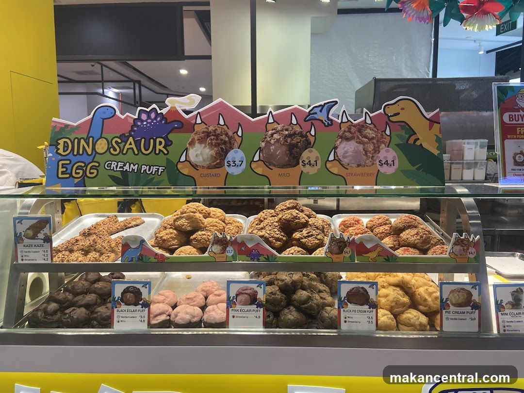 Dinosaur Egg Cream Puffs Display