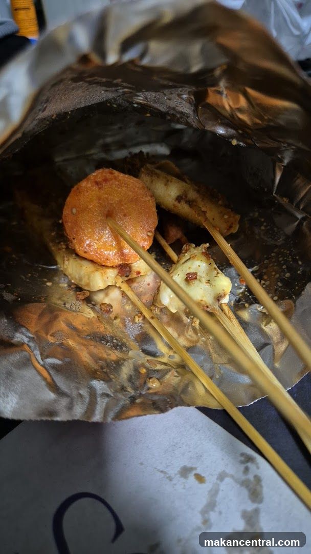 Skewered Food in Foil Bag