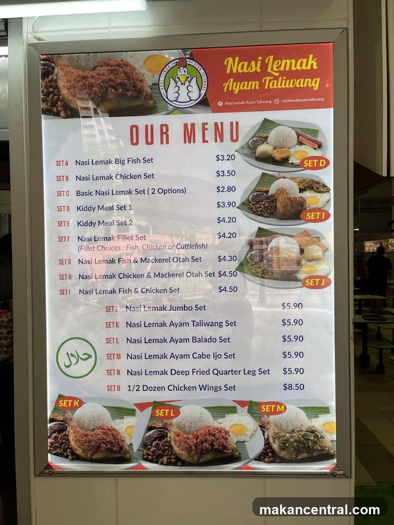 Nasi Lemak Ayam Taliwang Menu