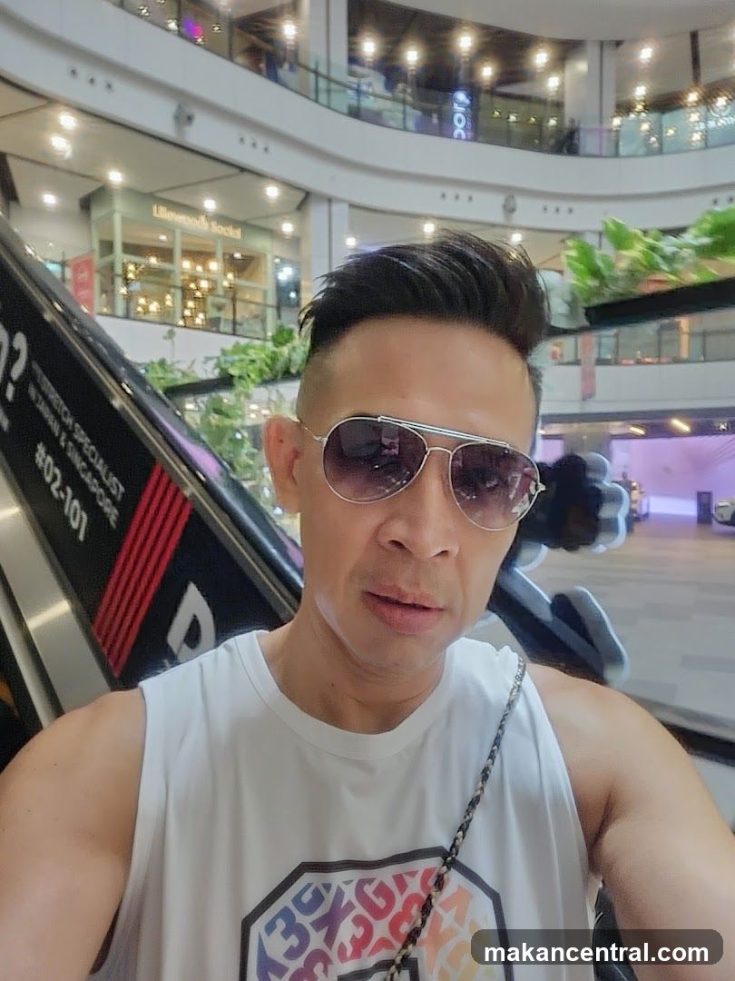 Selfie in shopping mall interior