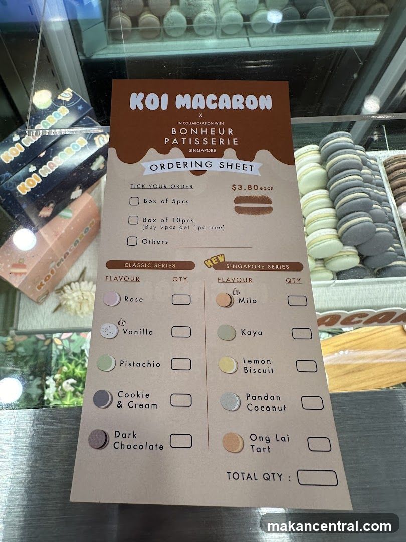 Koi Macaron Ordering Sheet
