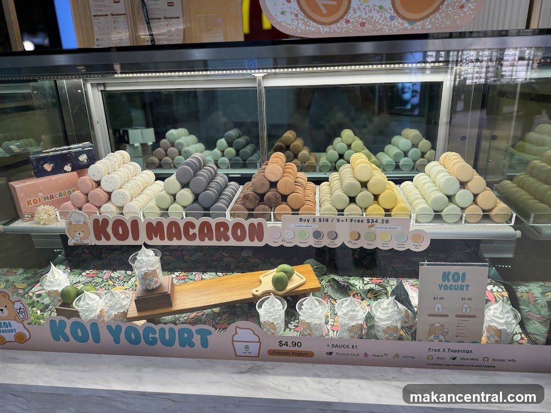 Macarons and Yogurt Display