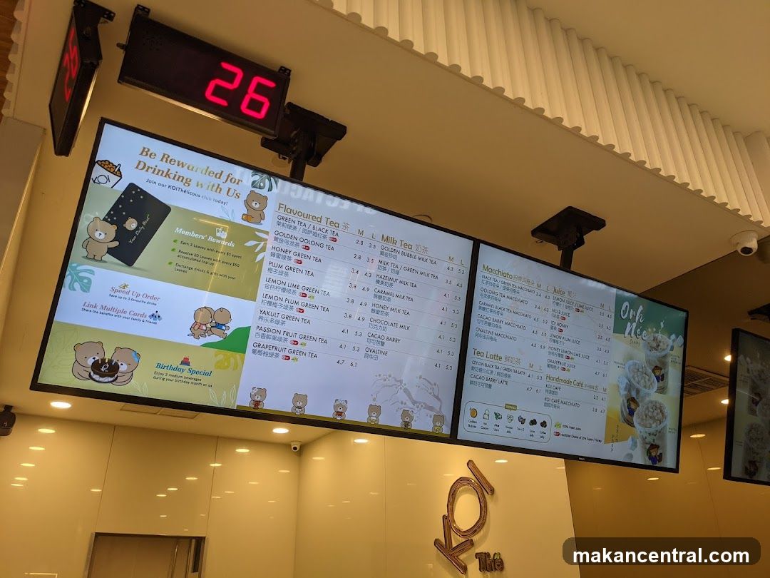 Koi Thé Menu