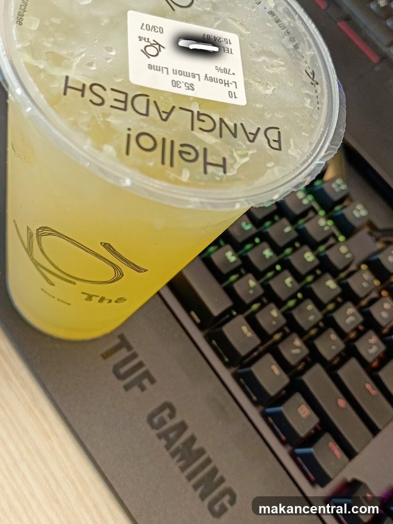Beverage with keyboard