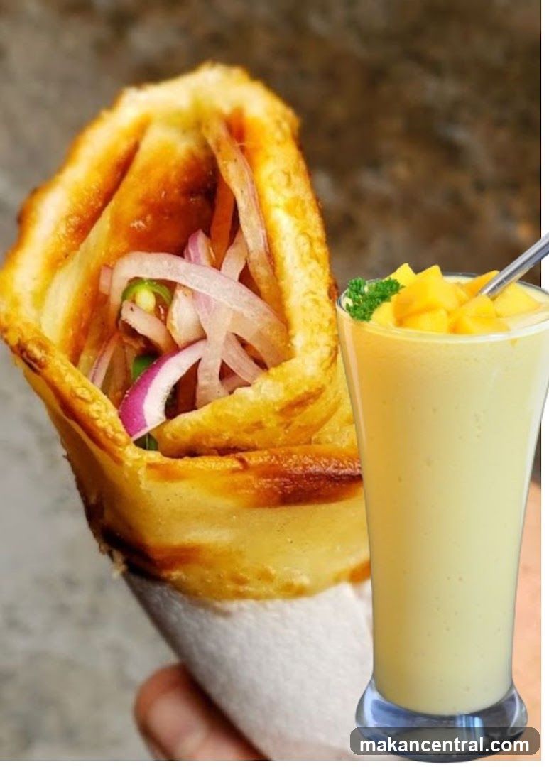 Roll and Mango Lassi