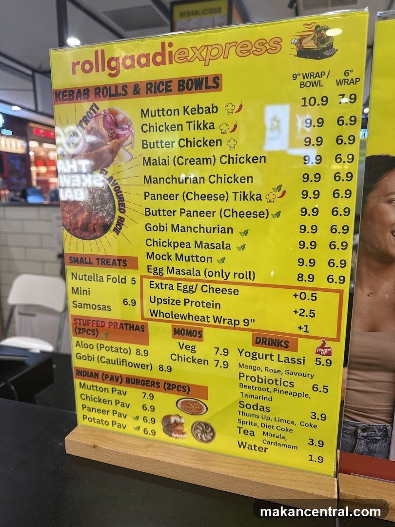 Rollgaadi Express Menu