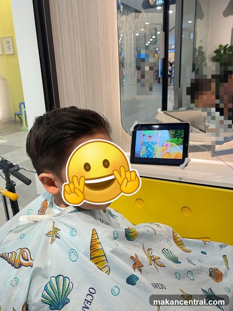 Child at barber shop