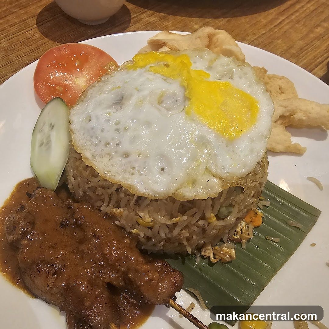 Fried Rice with Satay and Fried Egg