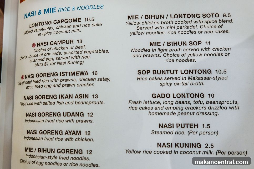 NASI & MIE RICE & NOODLES