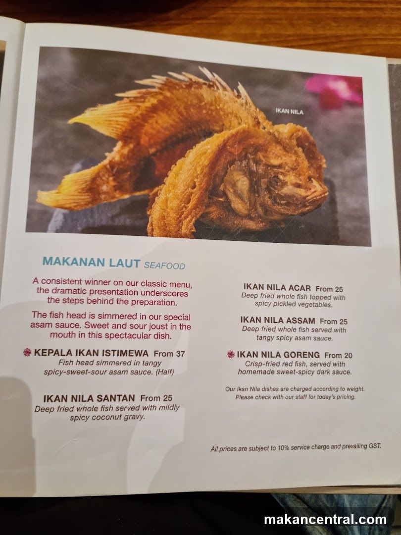 Seafood Menu