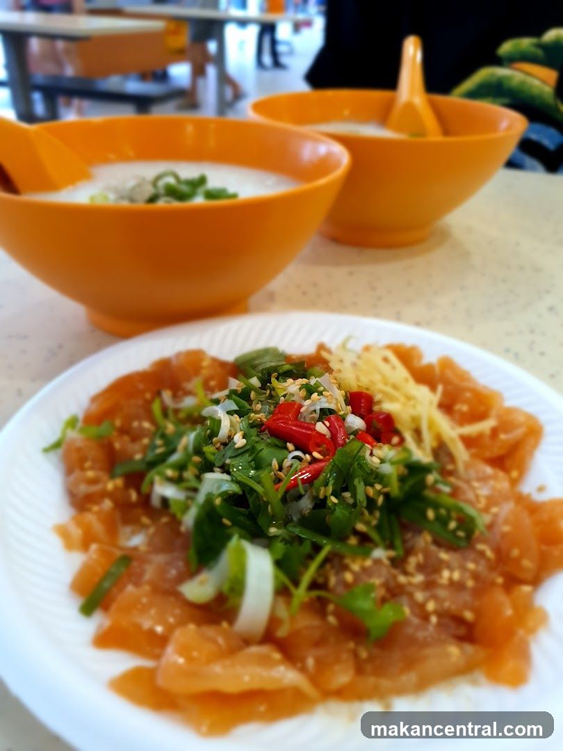Salmon Sashimi and Congee