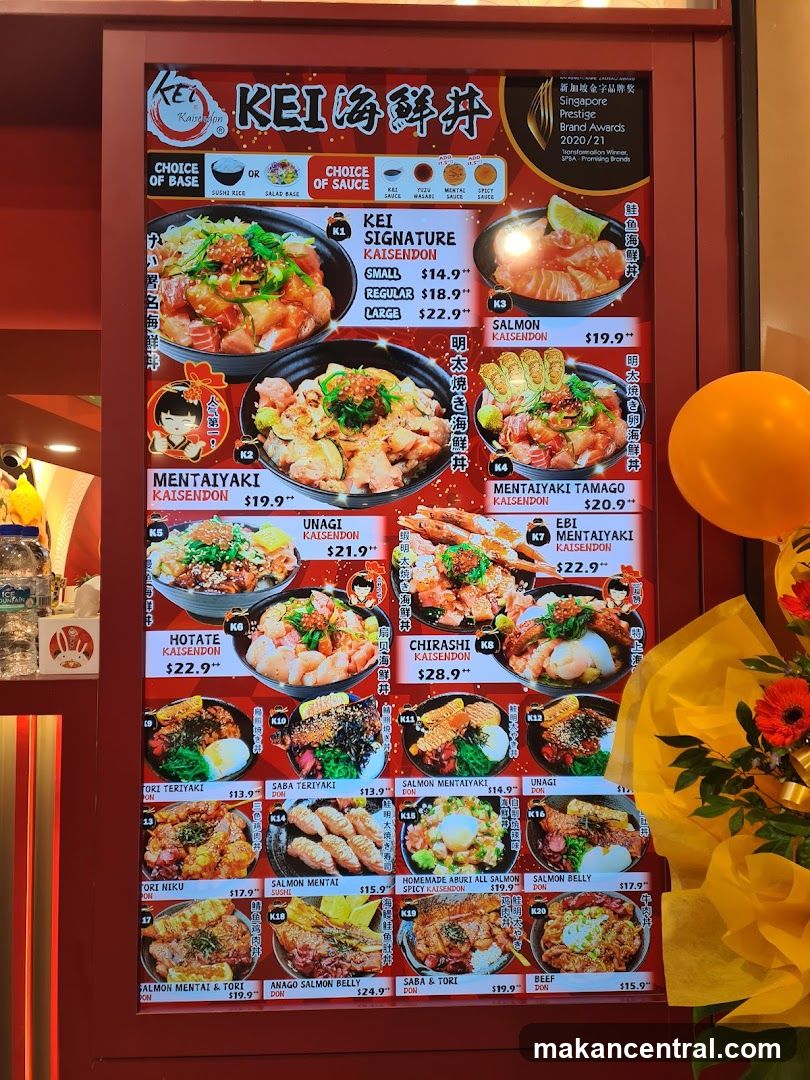 KEI Kaisendon Menu