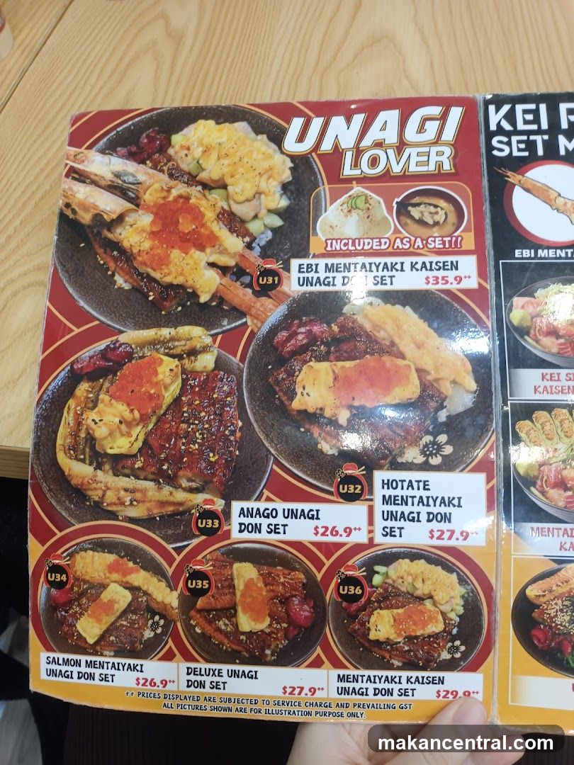 Unagi Lover Menu