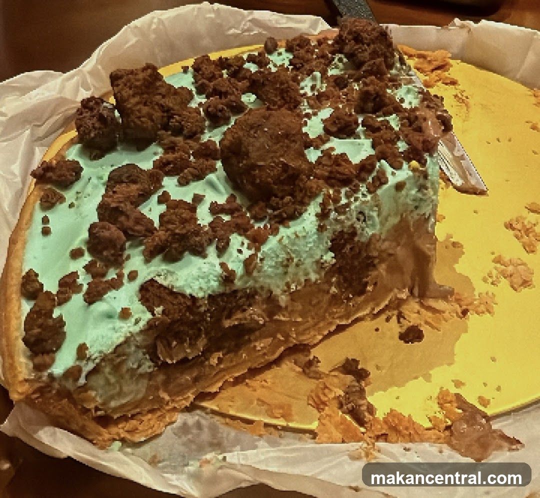 Mint Chocolate Chip Pie Slice
