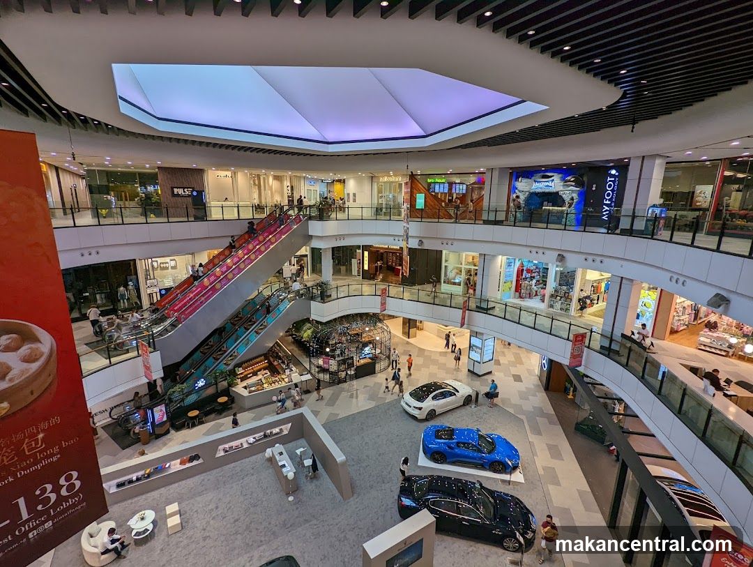 Interior of a multi-level shopping mall