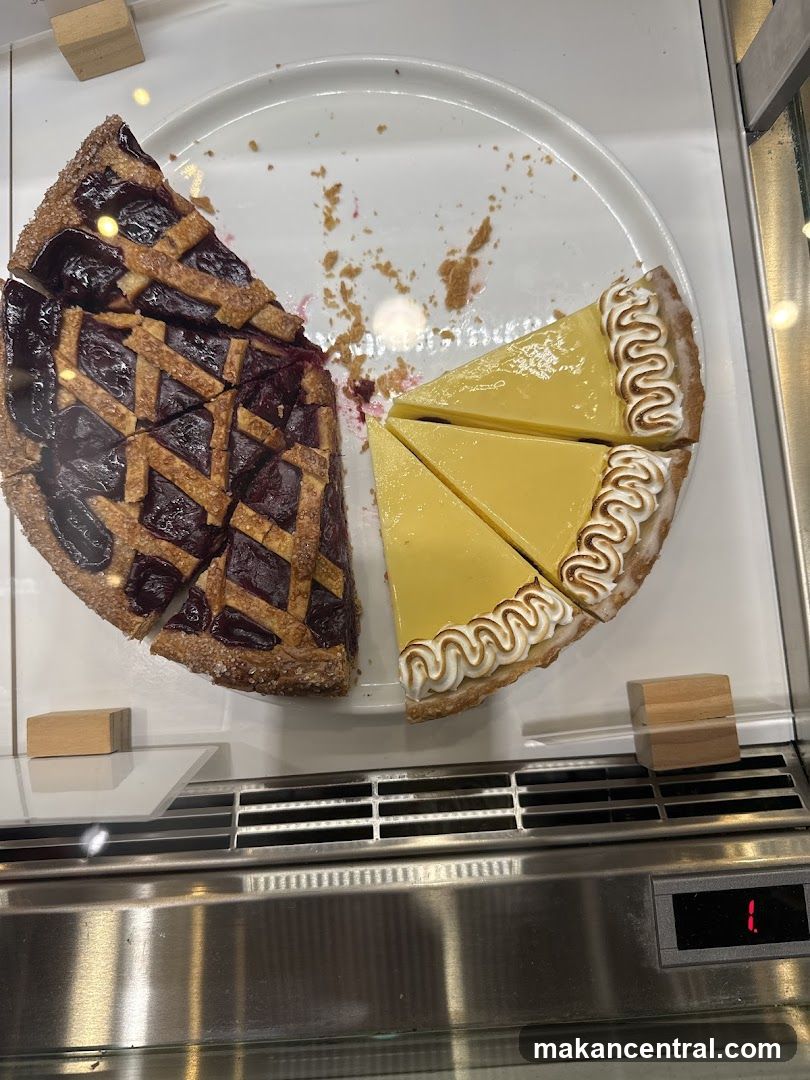 Pies in a Display Case