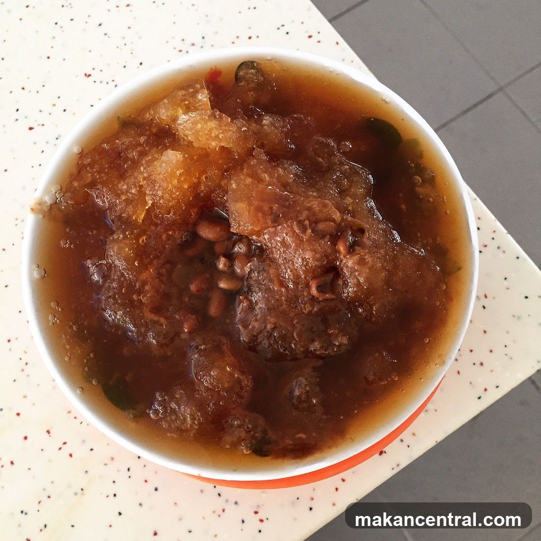 Bowl of dessert with ice and beans