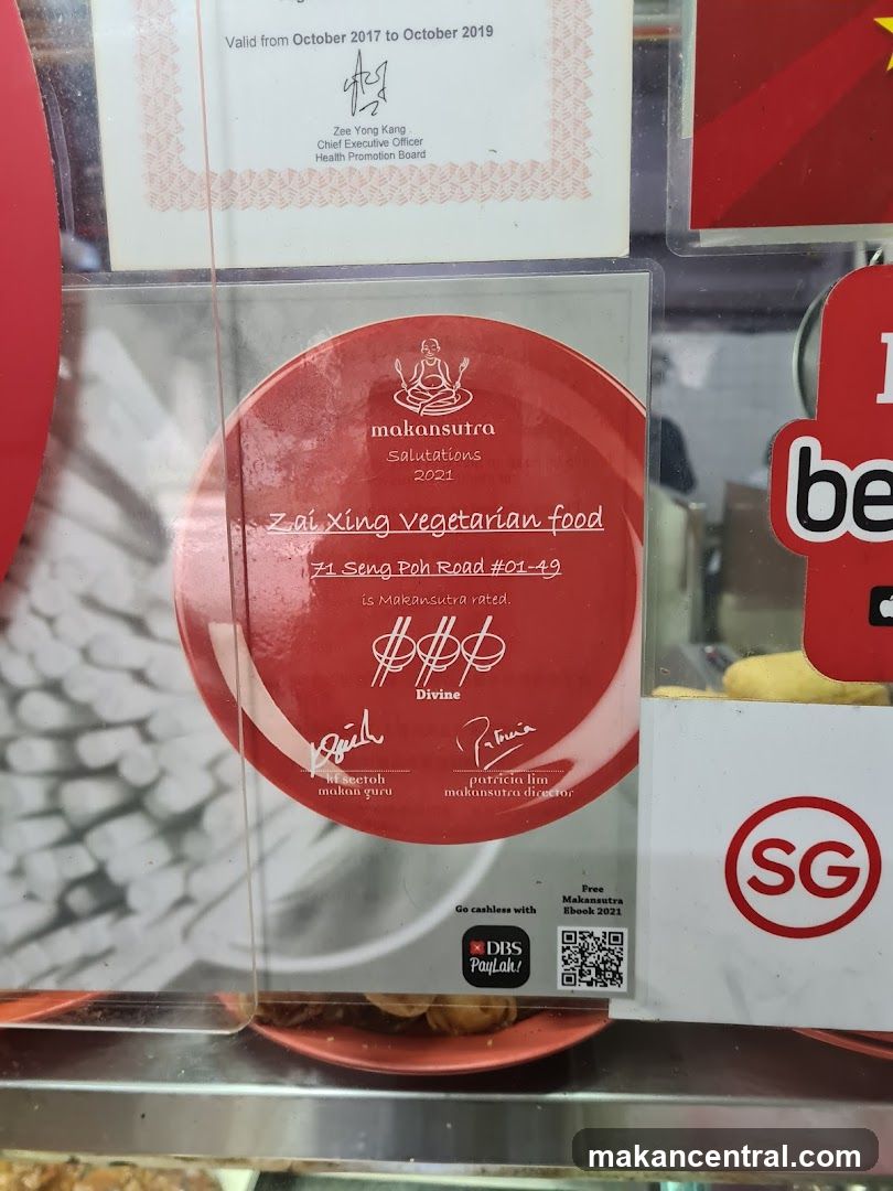 Makansutra Rating for Zai Xing Vegetarian Food