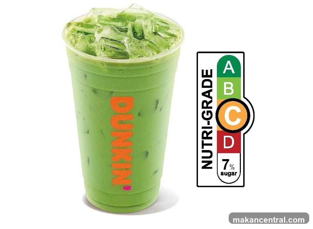 Dunkin' Matcha Latte with Nutri-Grade Label