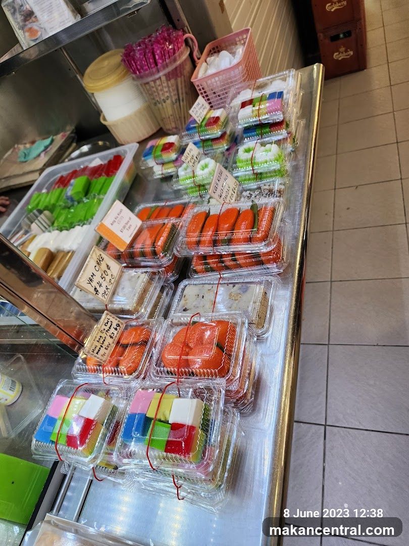 Assortment of colorful cakes and desserts