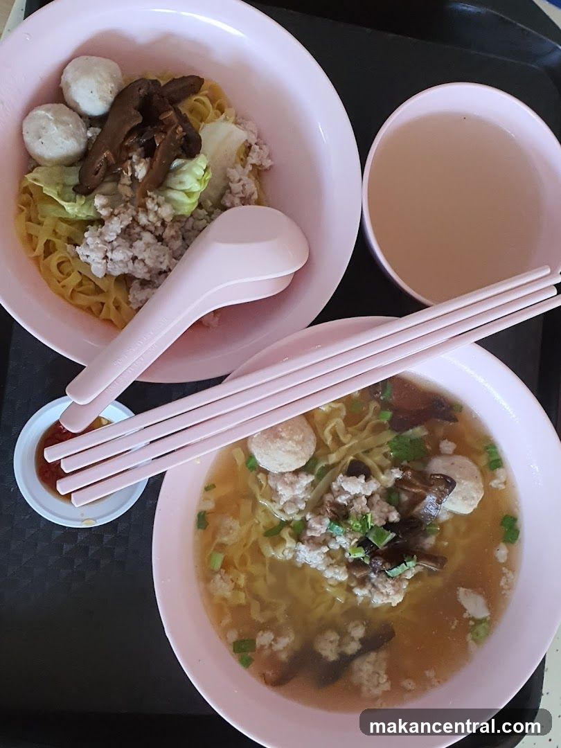Noodles with Meatballs and Mushrooms