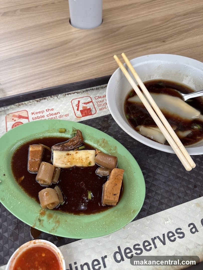 Food at a dining table