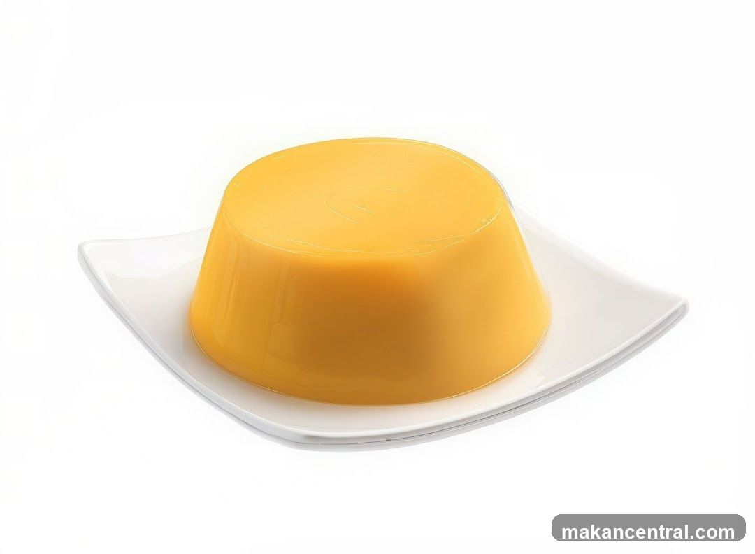 Yellow Pudding on a Plate