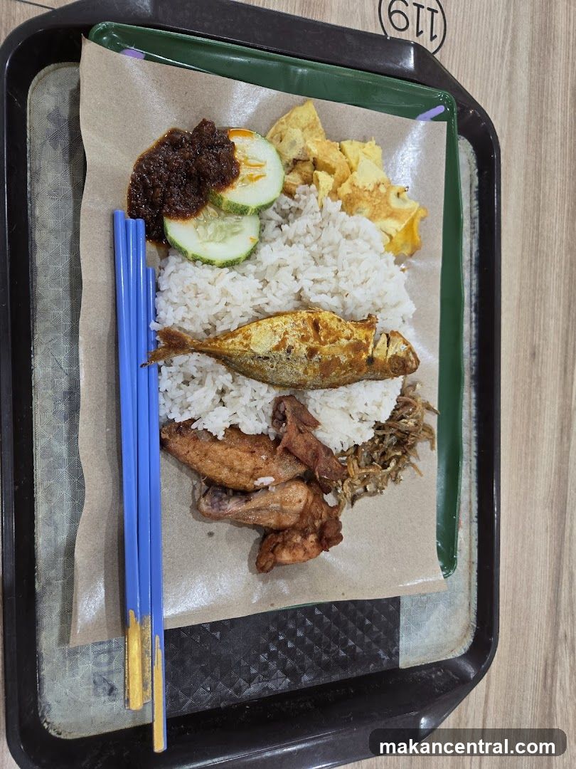Food on a tray