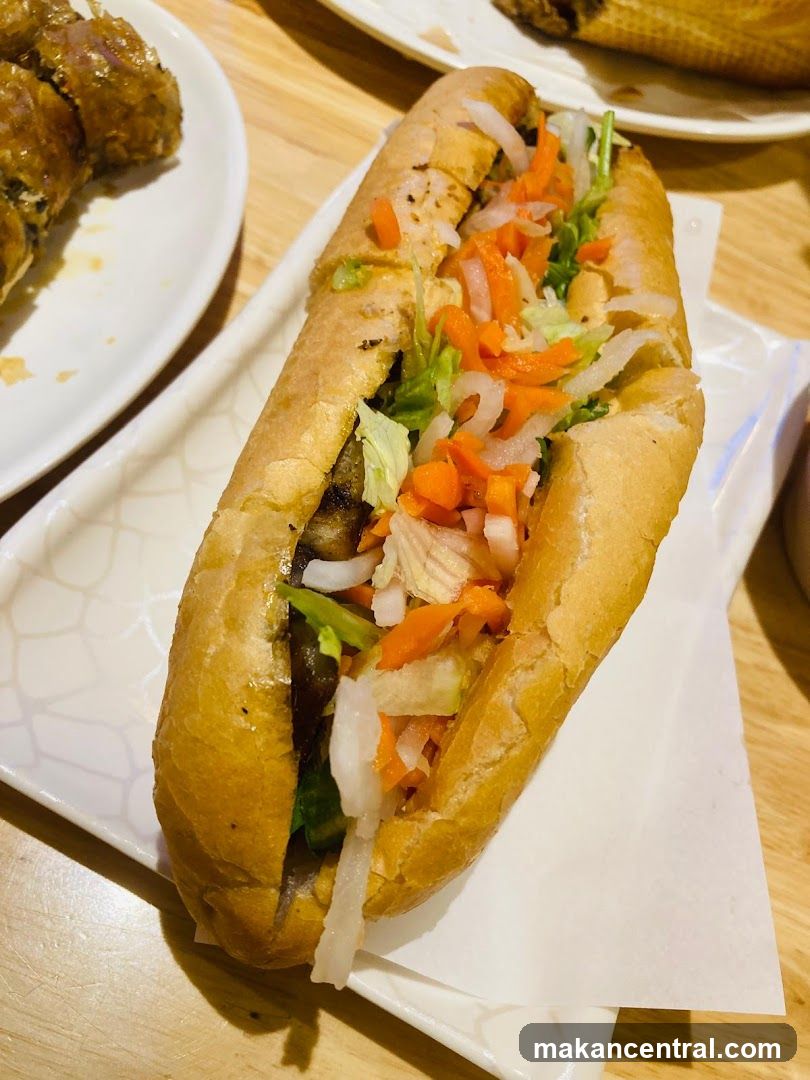 Vietnamese sandwich on plate