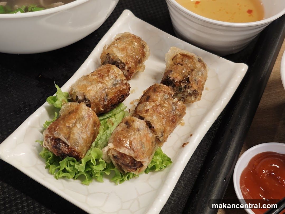 Food Plate with Spring Rolls