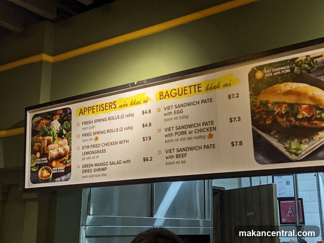 Vietnamese Food Menu Board