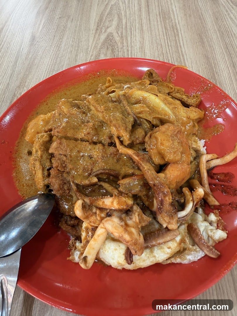 Food on a red plate