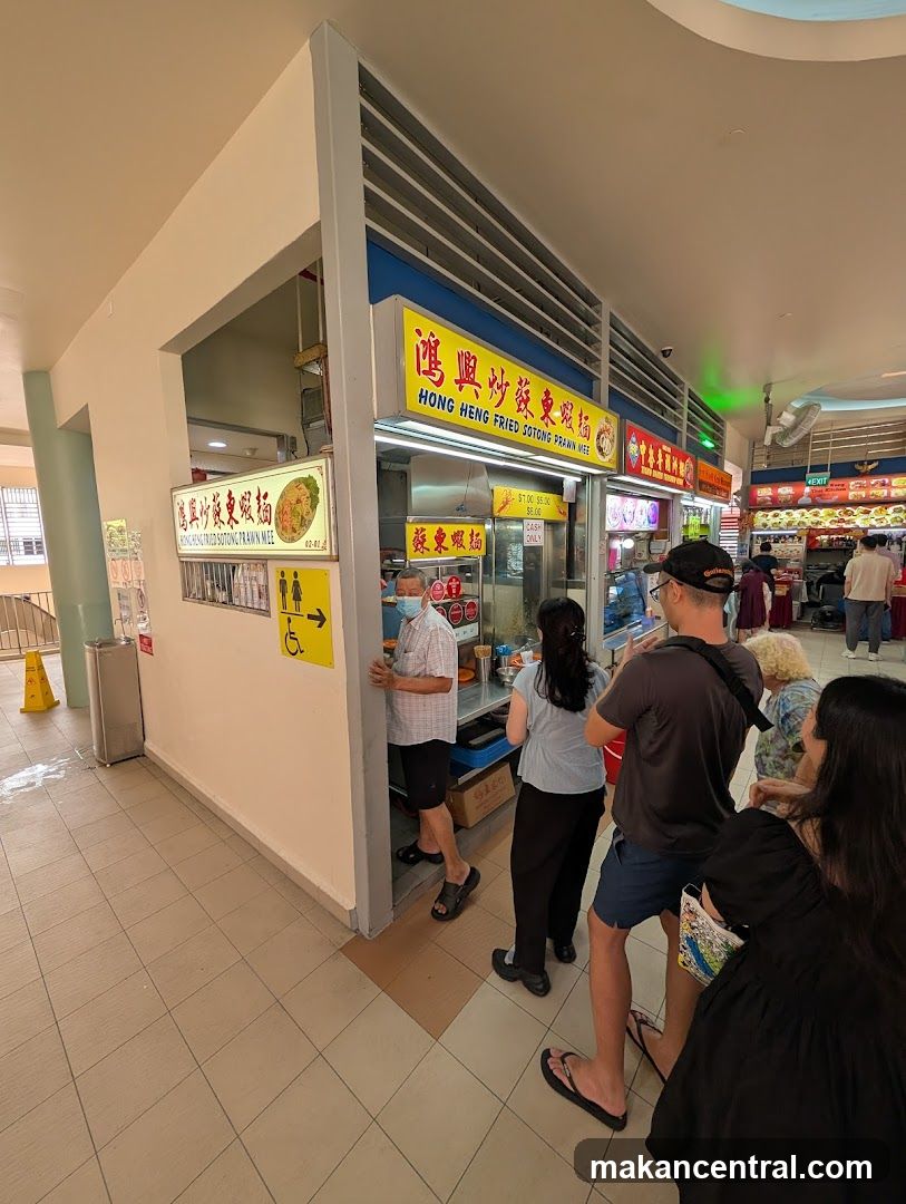 Food stall interior with customers