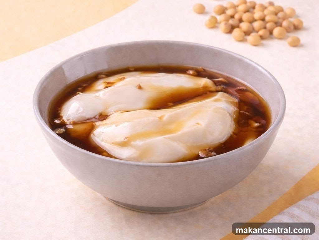 Soybean-based dessert in bowl