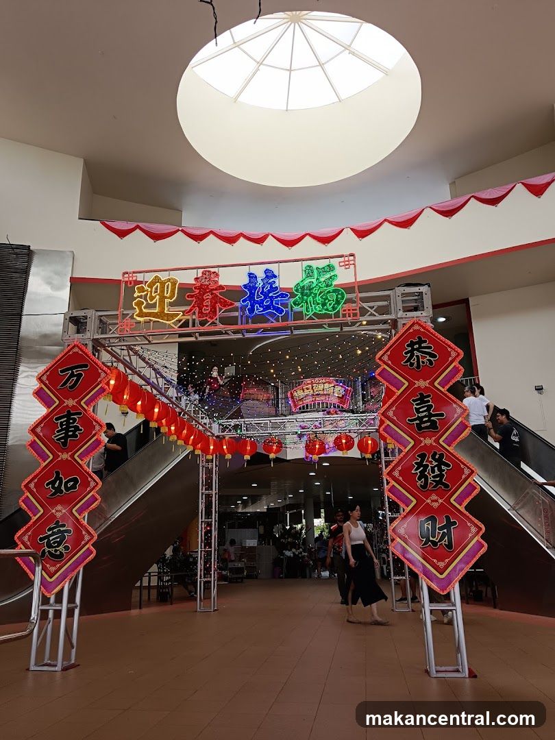 Interior of shopping mall during Chinese New Year celebration